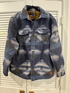 Jachs Men's Blue Aztec Pattern Shirt Jacket